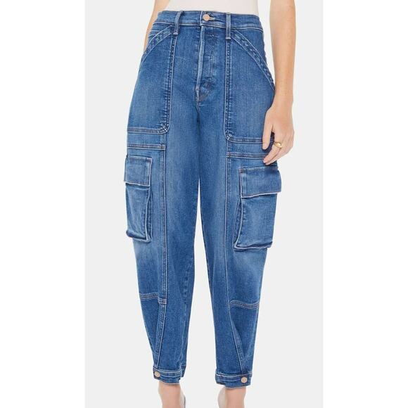 Mother The Curbside Barrel Jean Cargo Pants - Picture 1 of 7